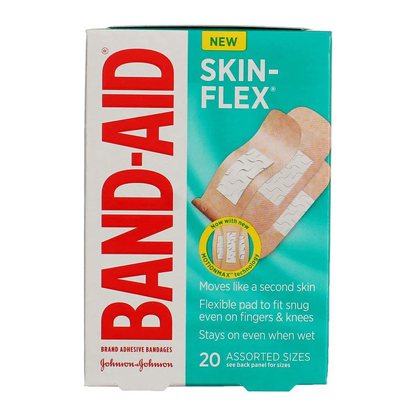 Band-Aid Skin-Flex Adhesive Bandages, Assorted Sizes - 20 Count
