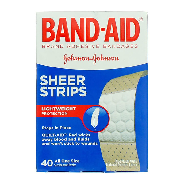Band Aid Tru-Stay Sheer Strips Adhesive Bandages - 40 Ea