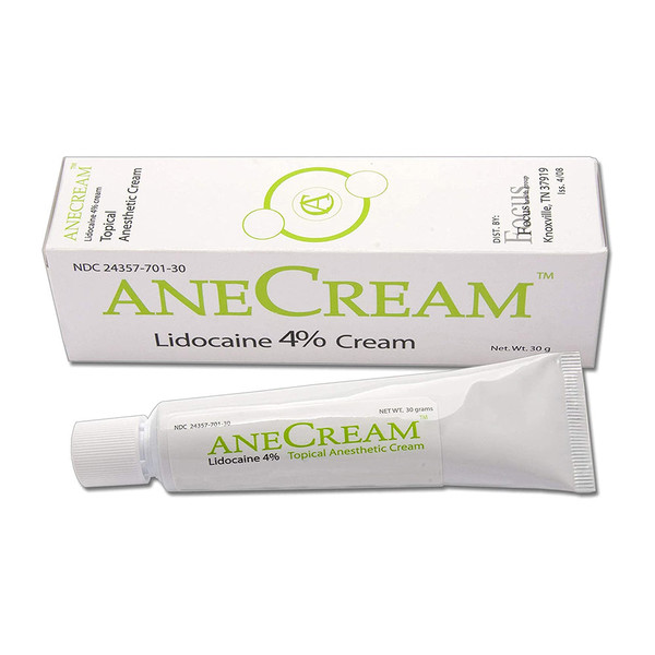 Anecream Anesthetic 4% Topical Cream Tube Minor Skin Irritation Soreness - 30 Grams