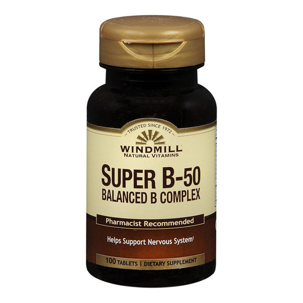 Windmill Super B-50 Balanced Complex Tablets 100 Tablets