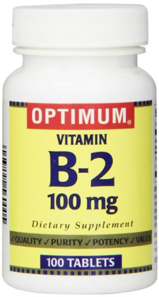 Optimum Vitamin B-2 Tablets, 100 Mg, 100 Count