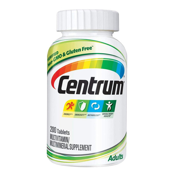 Centrum Adult Multivitamin Free Mineral Supplement Energy Tablets, 200 Ea