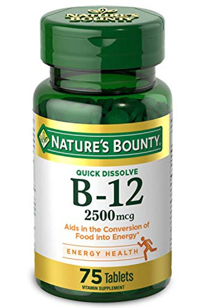 Nature'S Bounty Vitamin Quick Dissolve B-12 2500 Mcg Tablets, 75 Ea