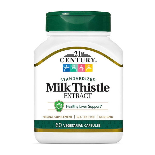 21St Century Vitamins Thistle Extract Veg Capsules, 60 Count
