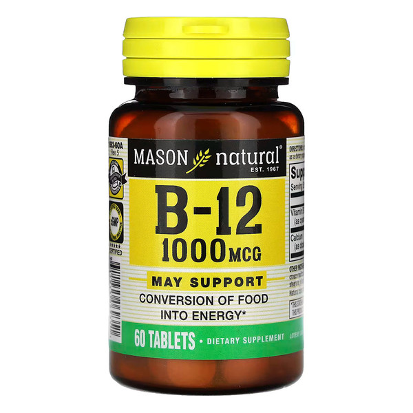 Mason Naturals Vitamin B-12 1000 Mcg Tablets - 60 Ea