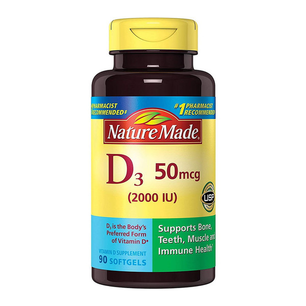 Nature Made Vitamin D3 2000 Iu Liquid Softgels 90 Ea