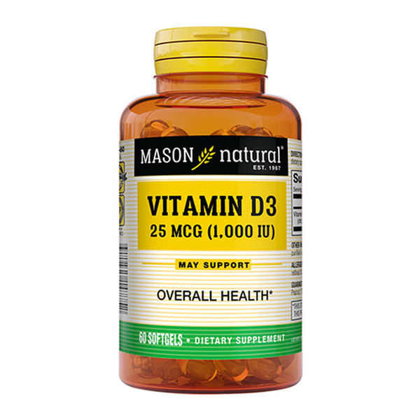 Mason Natural Vitamin D1000 Iu Softgels 60 Soft Gels