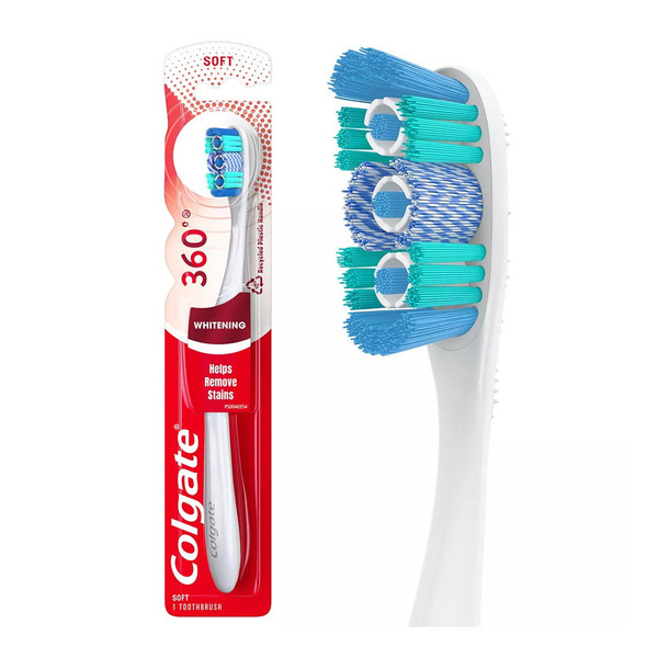 Colgate 360 Optic White Full Head Toothbrush, Soft - 1 Ea