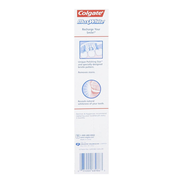 Colgate Max White Full Head Toothbrush, Medium - 1 Ea