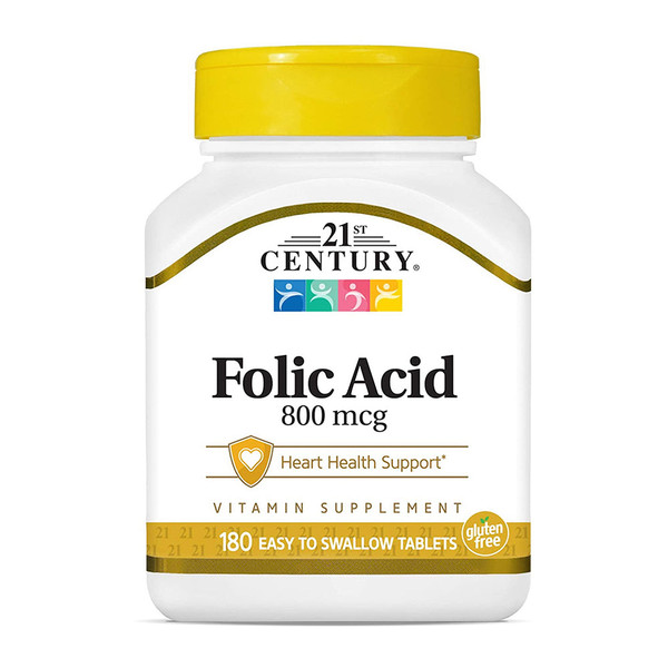 21St Century Folic Acid 800 Mcg Tablets, 180 Count