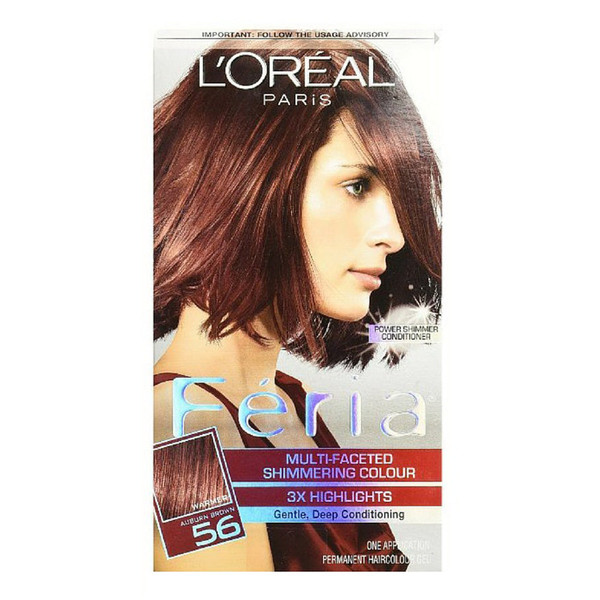 Loreal Feria Permanent Haircolour Gel 56 Brilliant Bordeaux Auburn Brown - 1 Ea