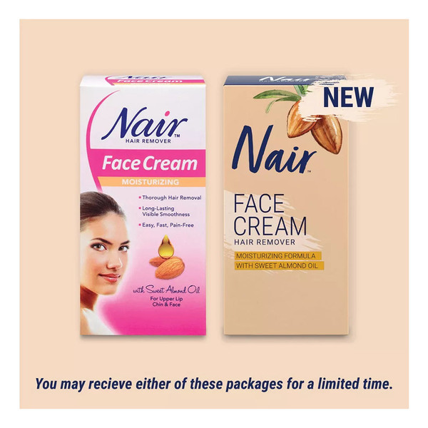 Nair Hair Remover Moisturizing Face Cream With Sweet Almond Oil 2 Oz