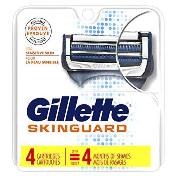 Gillette Skinguard Men'S Razor Blade Refill For Sensitive Skin, 4 Blade Refill