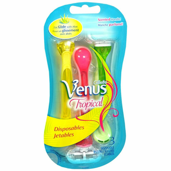 Gillette Venus Disposable Razors With Aloe, Tropical 3 Ea