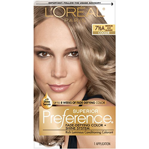 L'Oreal Paris Superior Preference Fade-Defying + Shine Permanent Hair Color, 7.5A Medium Ash Blonde - 1 Ea