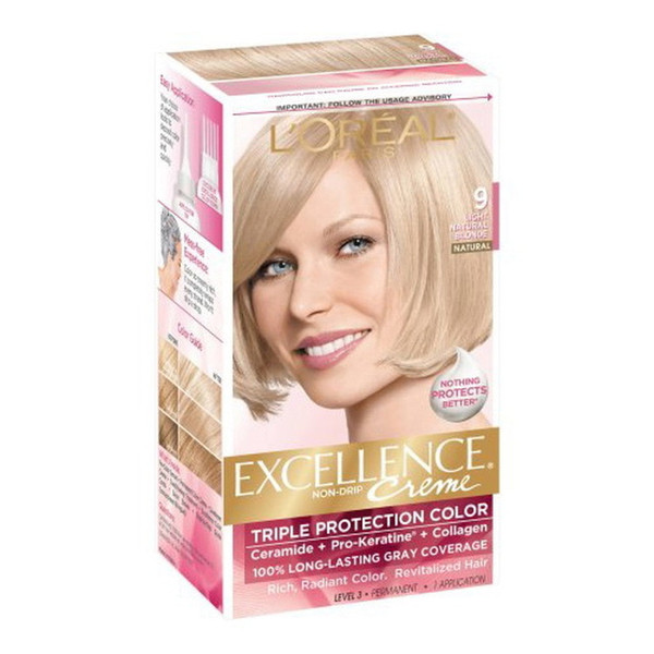 Loreal Excellence Triple Protection Hair Color Creme, 9 Natural Blonde - 1 Ea