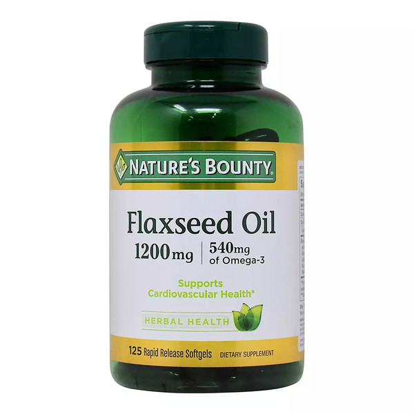 Natures Bounty Flaxseed Oil 1200 Mg - Rapid Release Softgels - 125 Count