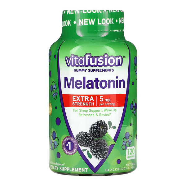 Vitafusion Extra Strength Melatonin Gummies, Blackberry 120 Ea