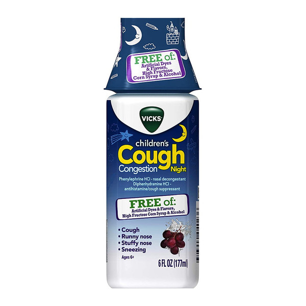Vicks Children'S Cough Congestion Night Liquid 6 Oz
