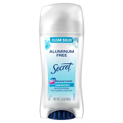 Secret Women's Aluminum-Free Clear Solid Deodorant  ,2.4 oz