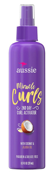 Aussie Miracle Curls 2nd day Curl Activator Coconut & Jojoba Oil 8.5 fl oz