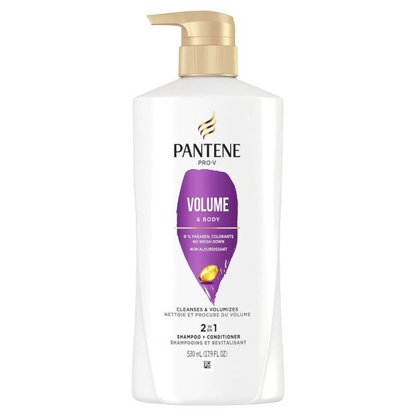 Pantene Pro-V Volume & Body 2 in 1 Shampoo & Conditioner,17.9 fl oz
