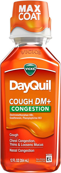 Vicks DayQui Cough DM + Congestion Relief Liquid 12 oz