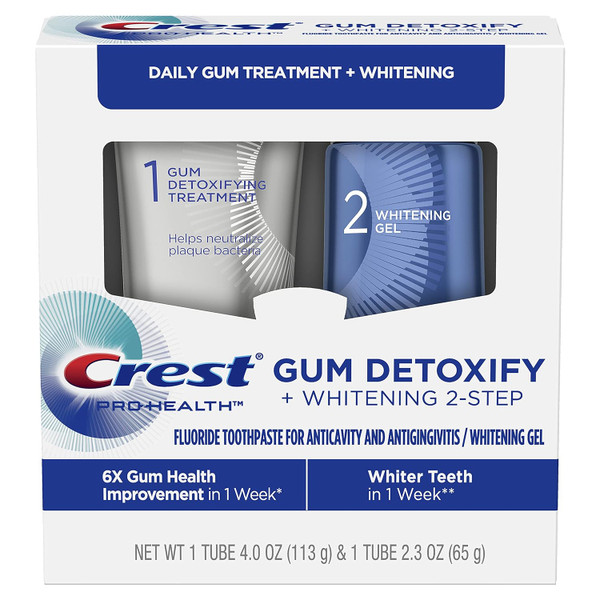 Crest Pro-Health Gum Detoxify plus Whitening Two-Step Toothpaste for Complete Care, 2 Ea