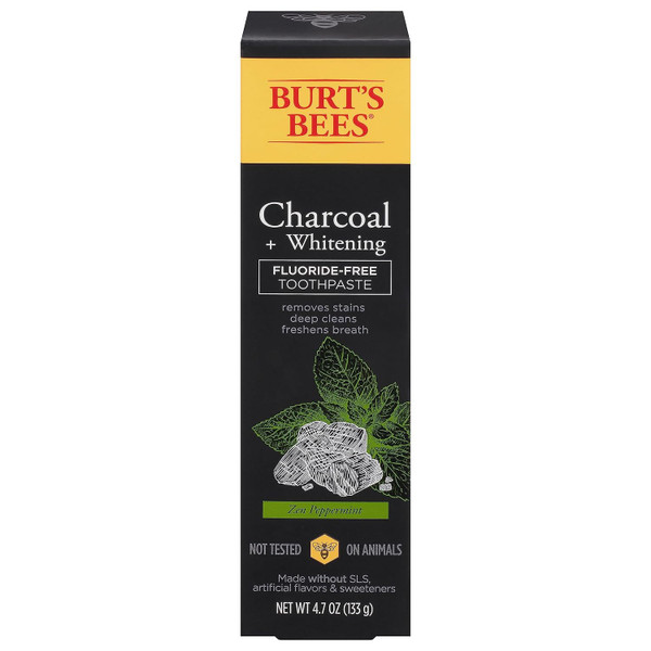 Burt's Bees Charcoal + Whitening Fluoride-Free Toothpaste 4.7 oz