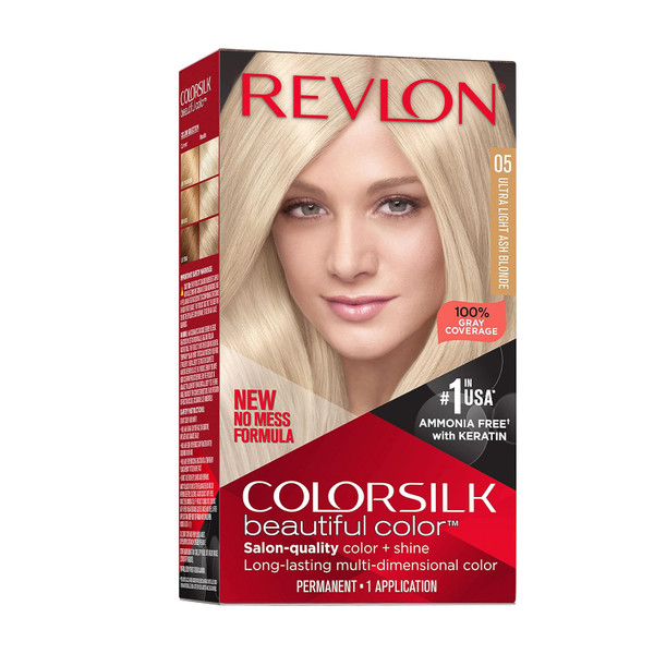 Revlon Colorsilk Beautiful Color Permanent Hair Color,  Ultra Light Ash Blonde -  4.4 Fl Oz