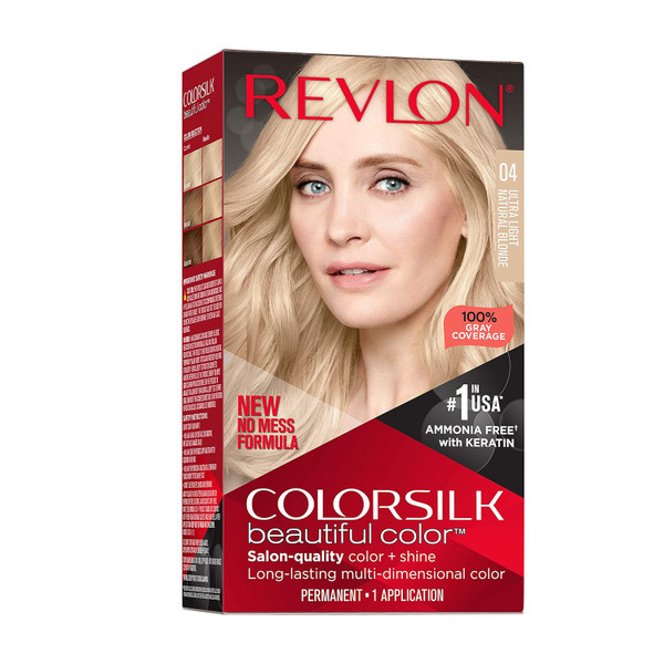 Revlon Colorsilk Beautiful Color Permanent Hair Color,  Ultra Light Natural Blonde -  4.4 Fl Oz