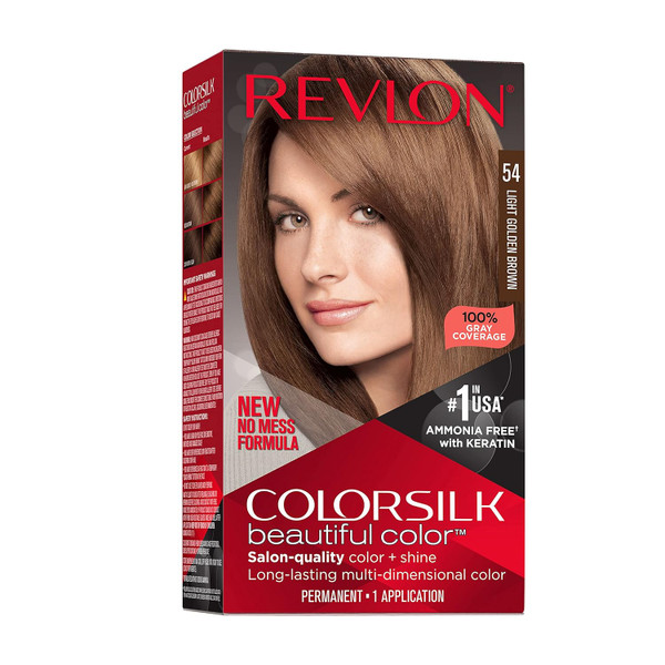 Revlon Colorsilk Beautiful Color Permanent Hair Color,  Light Golden Brown -  4.4 Fl Oz
