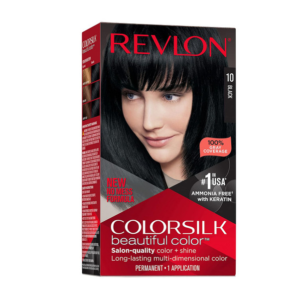 Revlon Colorsilk Beautiful Color Permanent Hair Color,  Black -  4.4 Fl Oz