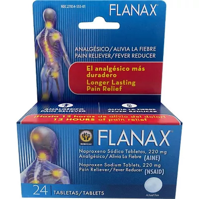 Flanax Pain Reliever/Fever Reducer Tablets - Naproxen Sodium- 24ct