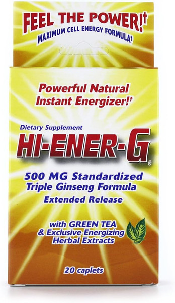 Hi-EnerG Triple Ginseng Energy Supplement, 500 mg, 20 servings