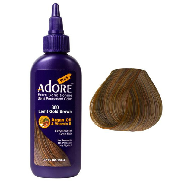 Adore Plus Semi Permanent Hair Color Light Gold Brown 360 100ml