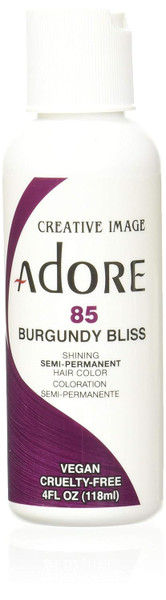 Adore Semi Permanent Hair Color - Vegan and Cruelty-Free Hair Dye - 4 Fl Oz - 085 Burgundy Bliss