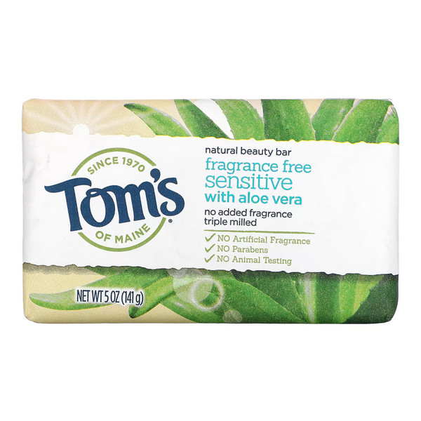 Tom'S Of Maine Natural Beauty Bar Soap With Aloe Vera, Fragrance Free, 5 Oz