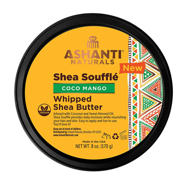 Ashanti Naturals Hair Shea Souffle Whipped Shea Butter Coco Mango, 8 Oz  