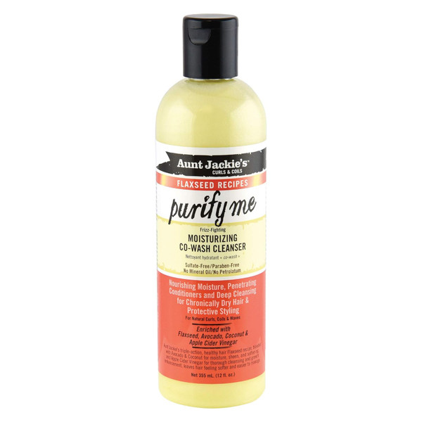 Aunt Jackie's Flaxseed Recipes Purify Me Frizz-Fighting Moisturizing Co-Wash Hair Cleanser 12 oz
