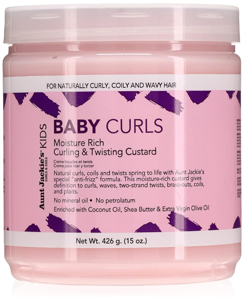 Aunt Jackie's Girls Baby Girl Curls Curling & Twisting Custard, 15 oz