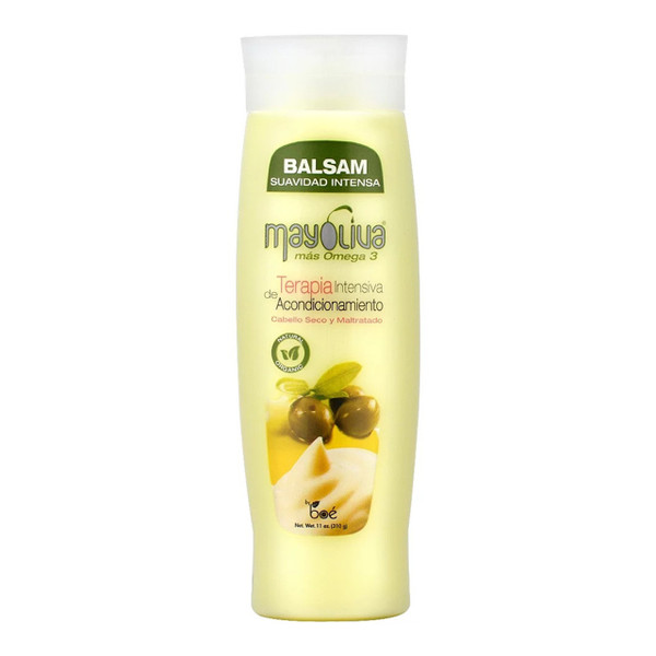 Boe Mayoliva Mas Omega3 Balsam Conditioner for Soft Shine Hair, 11 Oz