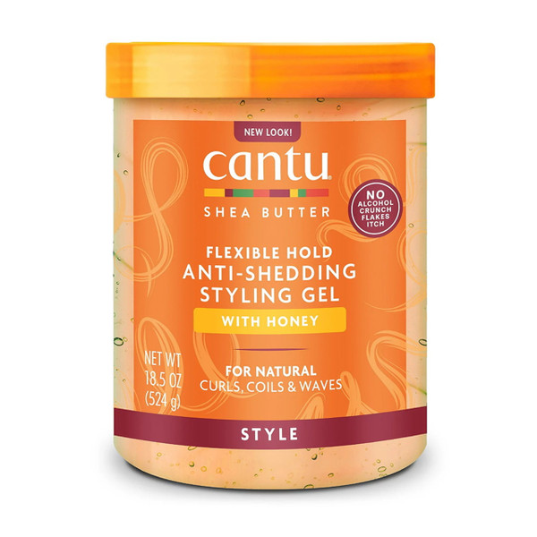 Cantu Shea Butter Flexible Hold Anti Shedding Styling Gel with Honey, 18.5 Oz