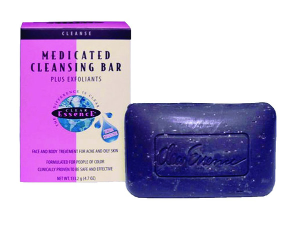 Exfoliating Face Soap for Women by Clear Essence- Medicated Cleansing Bar 4.7 oz