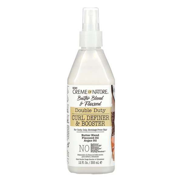 Creme of Nature Butter Blend and Flaxseed Double Duty Curl Definer and Booster, 12 Oz