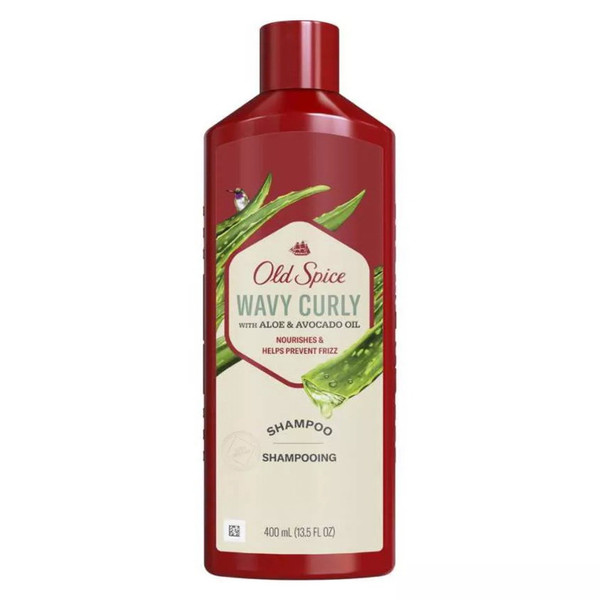 Old Spice Wavy Curly Shampoo With Aloe & Avocado Oil For Men - 13.5 Fl Oz