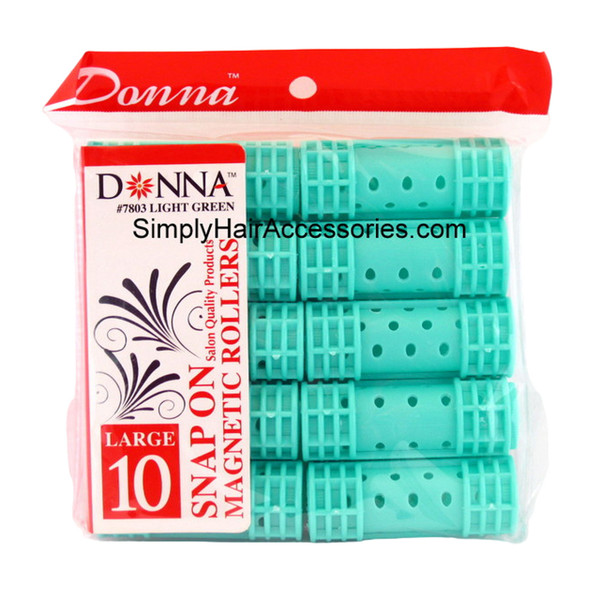 Donna Snap On Magnetic Hair Rollers, 10 Ct