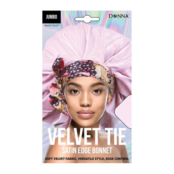 Donna Velvet Tie Satin Edge Bonnet Jumbo, 82155 Assorted, 1 Ea