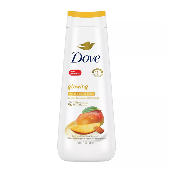 Dove Glowing Mango Butter and Almond Butter Body Wash, 20 Oz