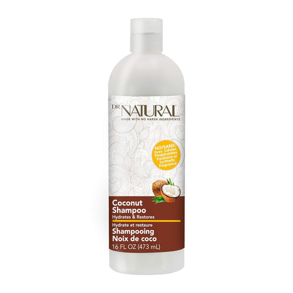Dr Natural Hydrates and Restore Coconut Shampoo, 16 Oz